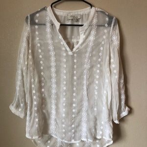 Boho flowy white top